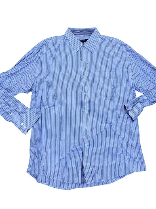 Bogari Other - BOGARI Striped Button Down Dress Shirt XL Men's Blue Long Sleeve 100% Cotton